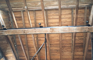 Integrated in log home ceiling