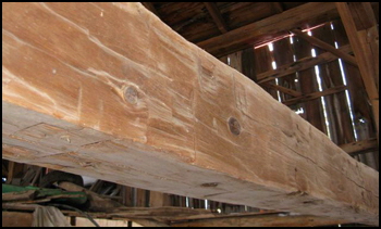 Hand hewn timber